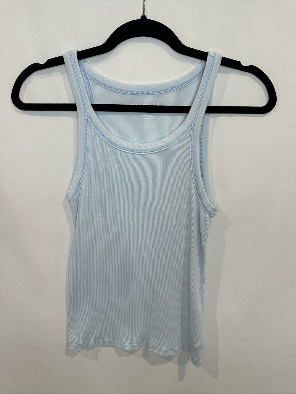 American Eagle Outfitters Light Blue Ribbed Scoop Tank